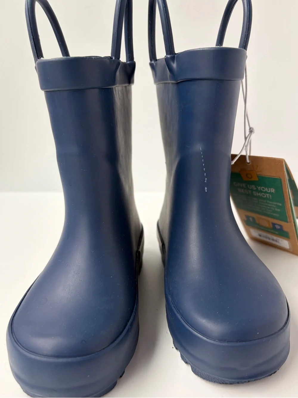 Lone Cone Toddler Unisex Rubber Rain Boots Matte Ribbon Blue Size 5